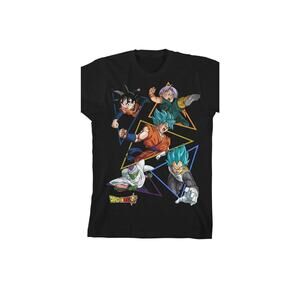 Dragon Ball Z Super Boys' Character Triangle Design Graphic Print T-Shirt